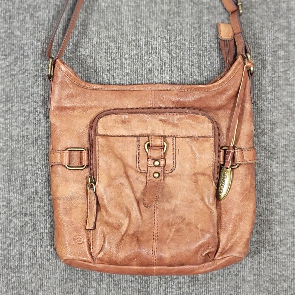 B.O.C. Born Concept Crossbody Shoulder Bag Brown Leather Handbag Purse